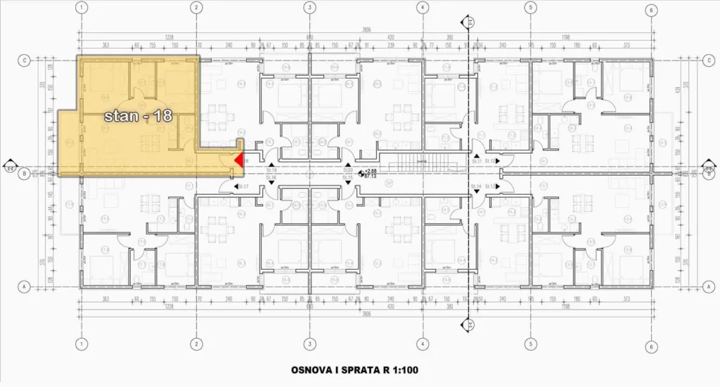 Polozaj stana 18 u zgradi